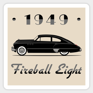 1949 Fireball Eight - silver details Sticker